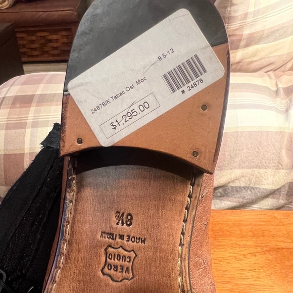 New*  Giorgio’s of Palm Beach Genuine Ostrich Italian  Sz 8.5 Brown main image 6